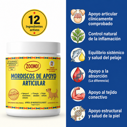 2X1 SNACK ZOOMO - COMBATE EL DOLOR ARTICULAR DE PERROS ADULTOS.